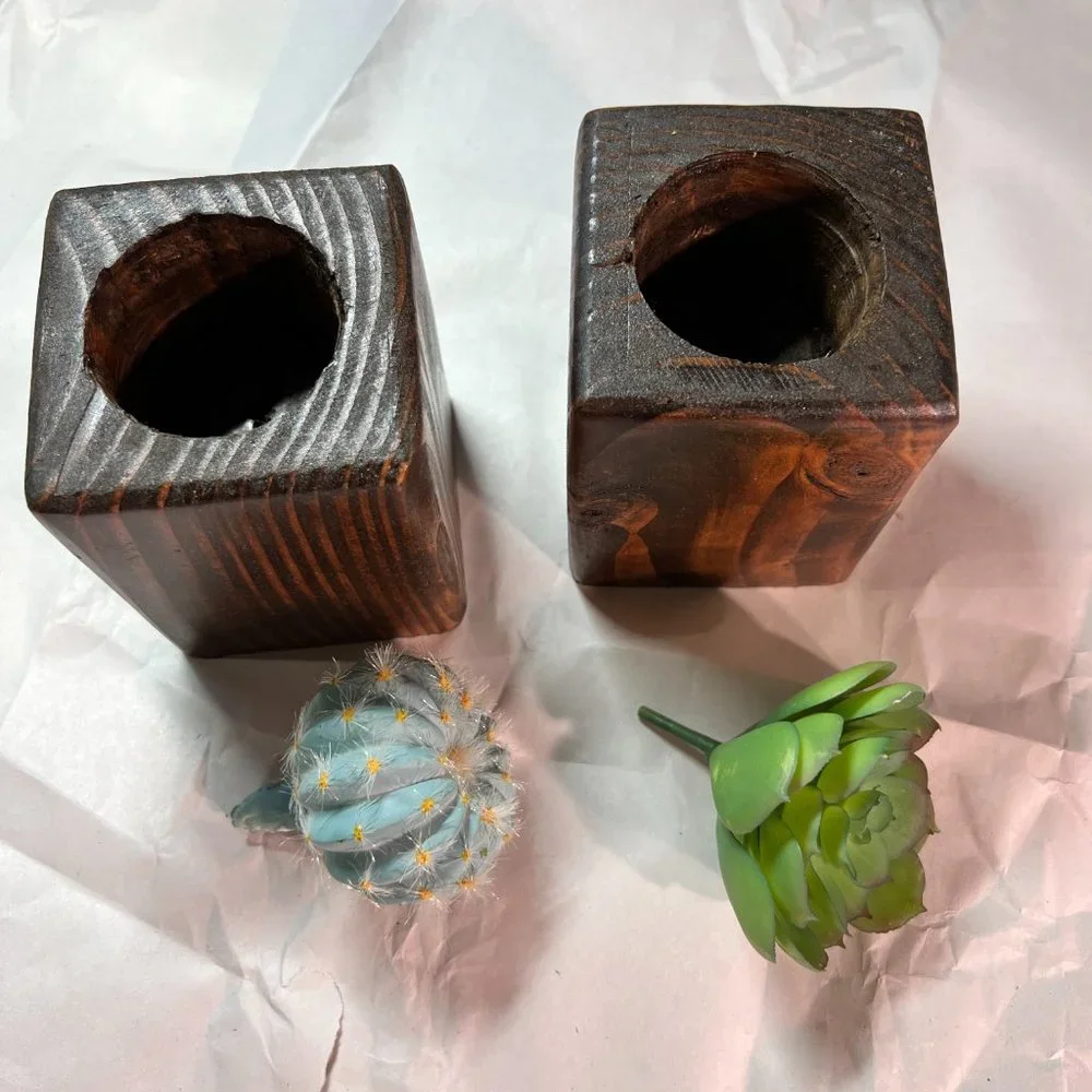 Handmade Wood Planter/Vase